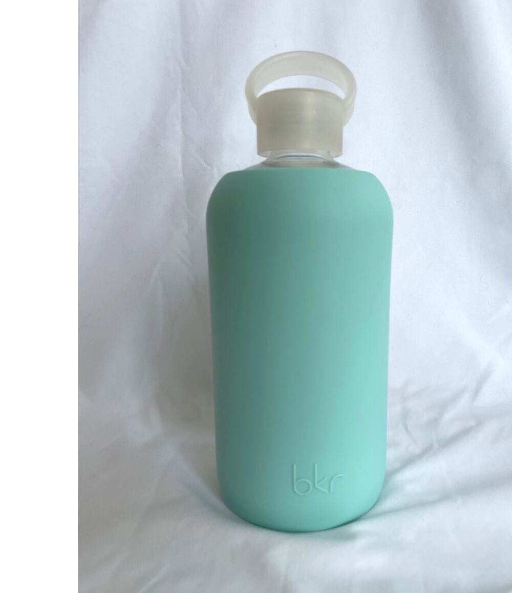 bkr Big Sunday Mint Robin Egg Glass Water Bottle Silicone sleeve- 1L/ 32 oz.